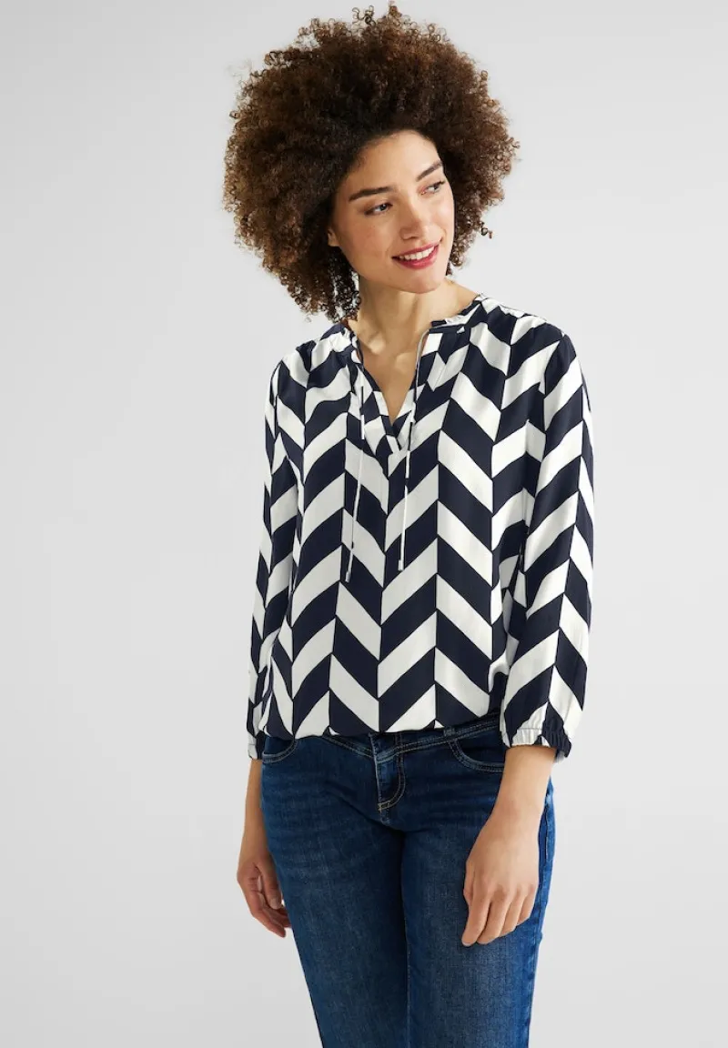 Street One Blusen*Bluse mit Zick Zack Muster deep blue