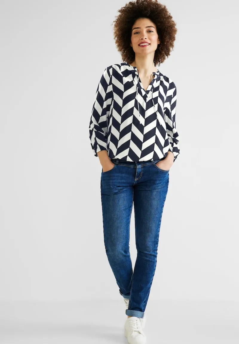 Street One Blusen*Bluse mit Zick Zack Muster deep blue