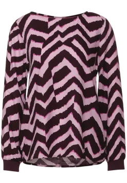 Street One Blusen*Bluse mit Zick Zack Muster intense aubergine