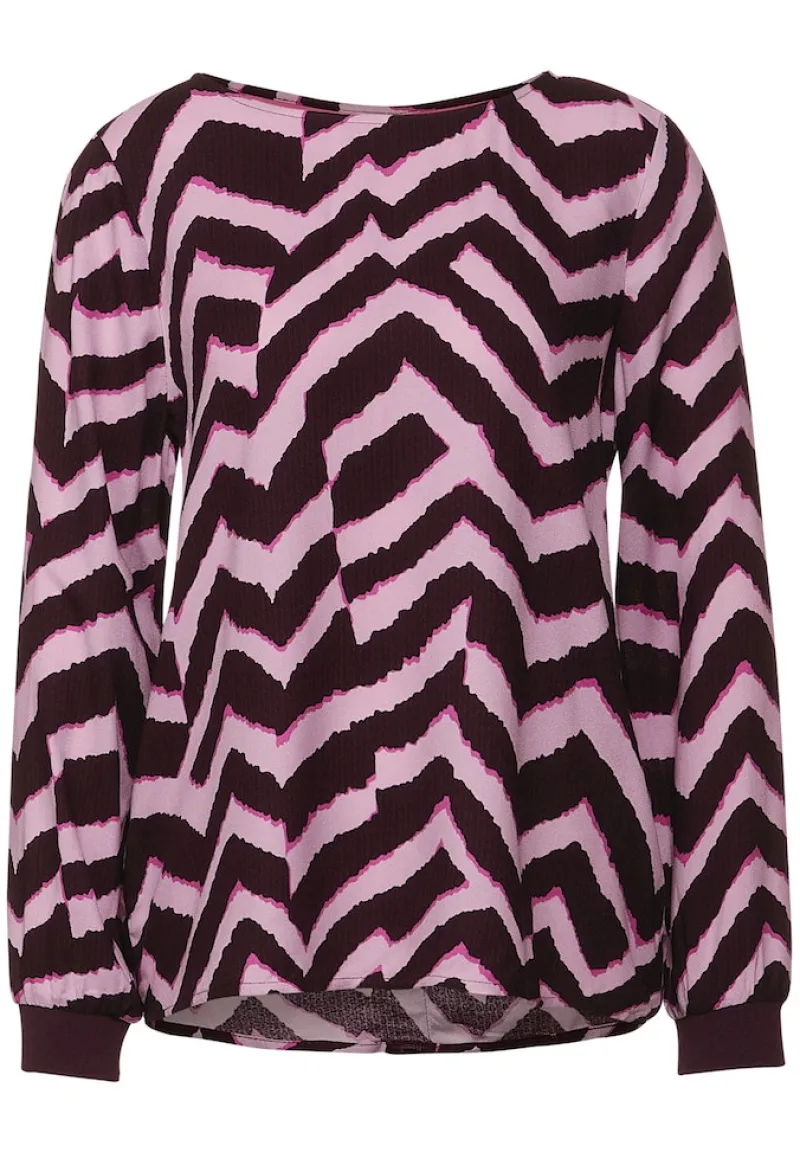 Street One Blusen*Bluse mit Zick Zack Muster intense aubergine