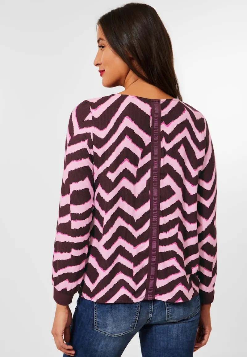 Street One Blusen*Bluse mit Zick Zack Muster intense aubergine
