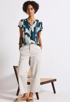 Street One Blusen*Blusenshirt mit Ikat Print tide blue