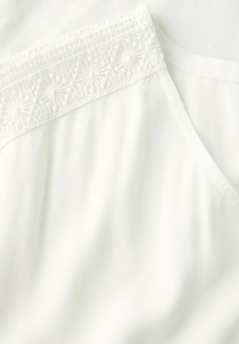STREET ONE STUDIO Blusen*Blusenshirt mit Spitze off white