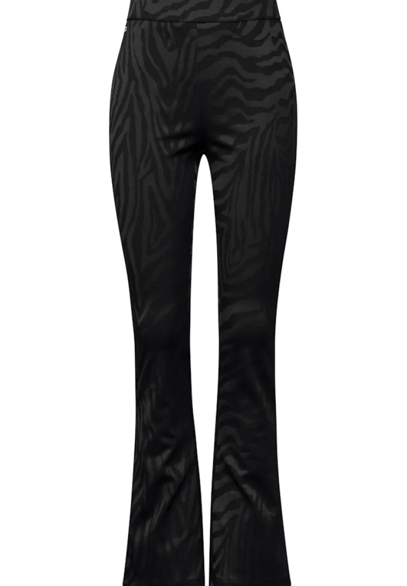 STREET ONE STUDIO Hosen*Bootcut Jaquard-Hose Black