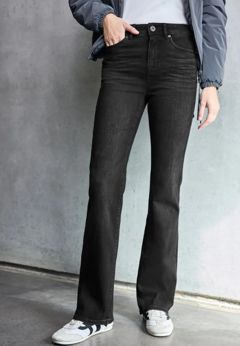 STREET ONE STUDIO Jeans*Bootcut Jeans black soft wash