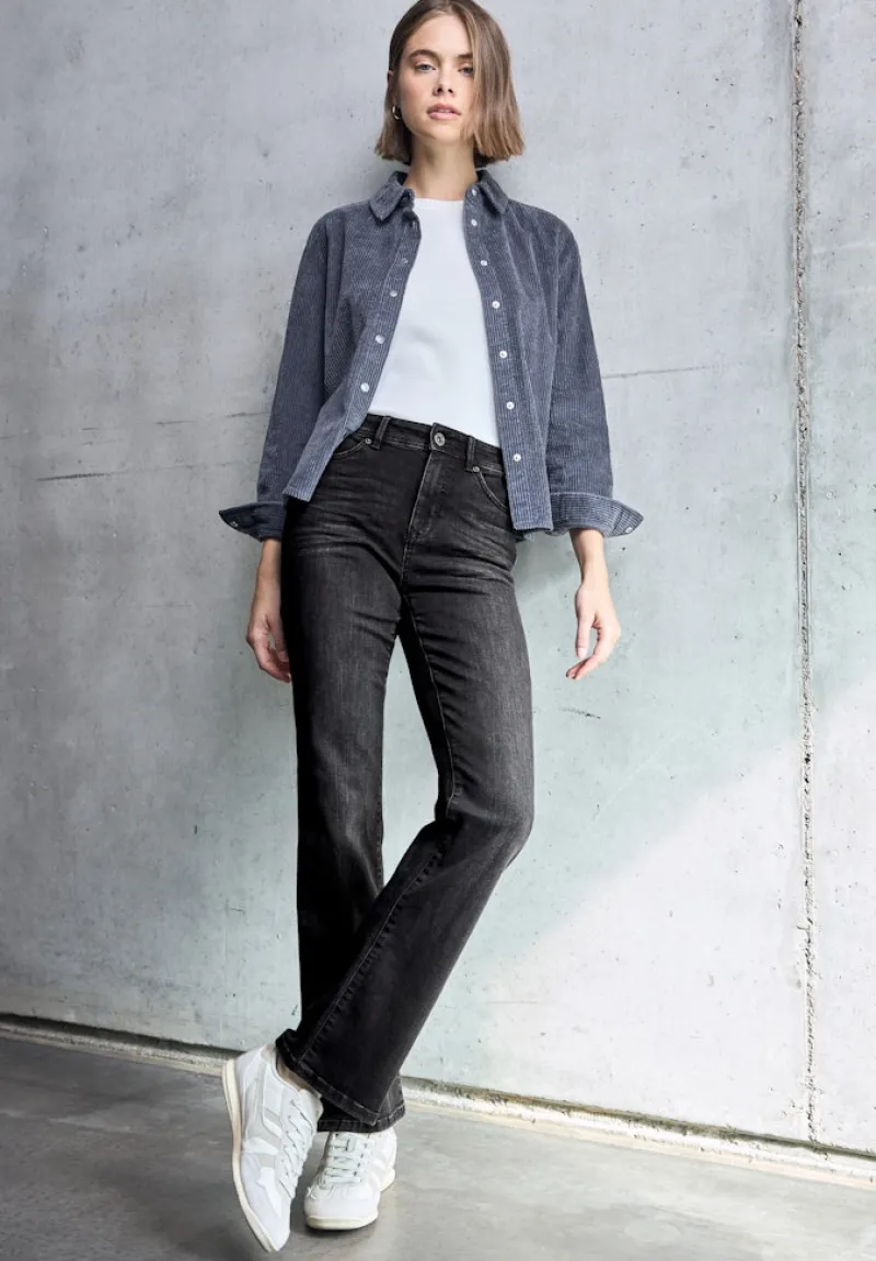 STREET ONE STUDIO Jeans*Bootcut Jeans black soft wash