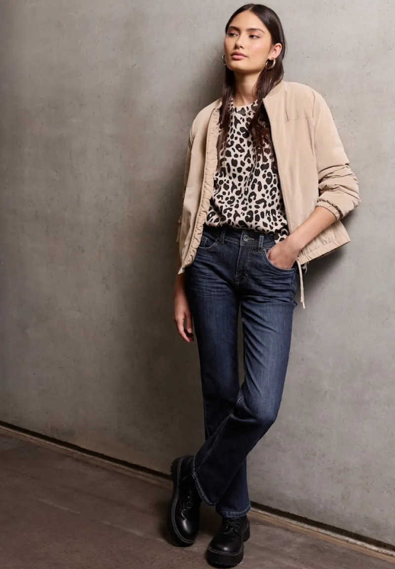 STREET ONE STUDIO Jeans*Bootcut Jeans dark blue clean wash