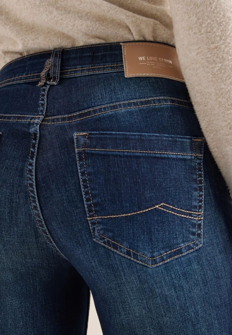 Cecil Jeans*Bootcut Jeans dark blue wash