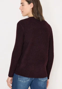 Cecil Pullover & Sweatshirts*Bouclé V-Neck Pullover eggplant red