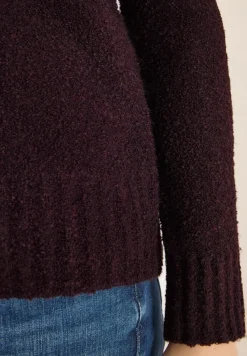 Cecil Pullover & Sweatshirts*Bouclé V-Neck Pullover eggplant red