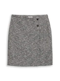 Tom Tailor Röcke*Bouclé Wickelrock salt pepper boucle structure