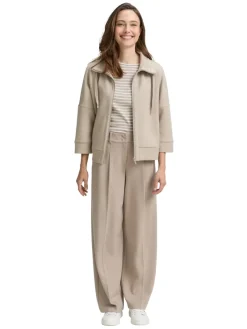 Tom Tailor Pullover & Sweatshirts*Boxy Fit Scuba Sweatjacke soft taupe grey