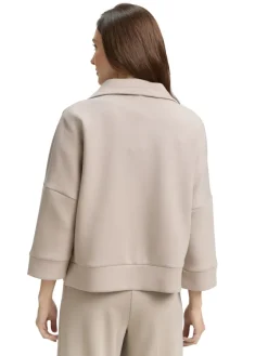 Tom Tailor Pullover & Sweatshirts*Boxy Fit Scuba Sweatjacke soft taupe grey