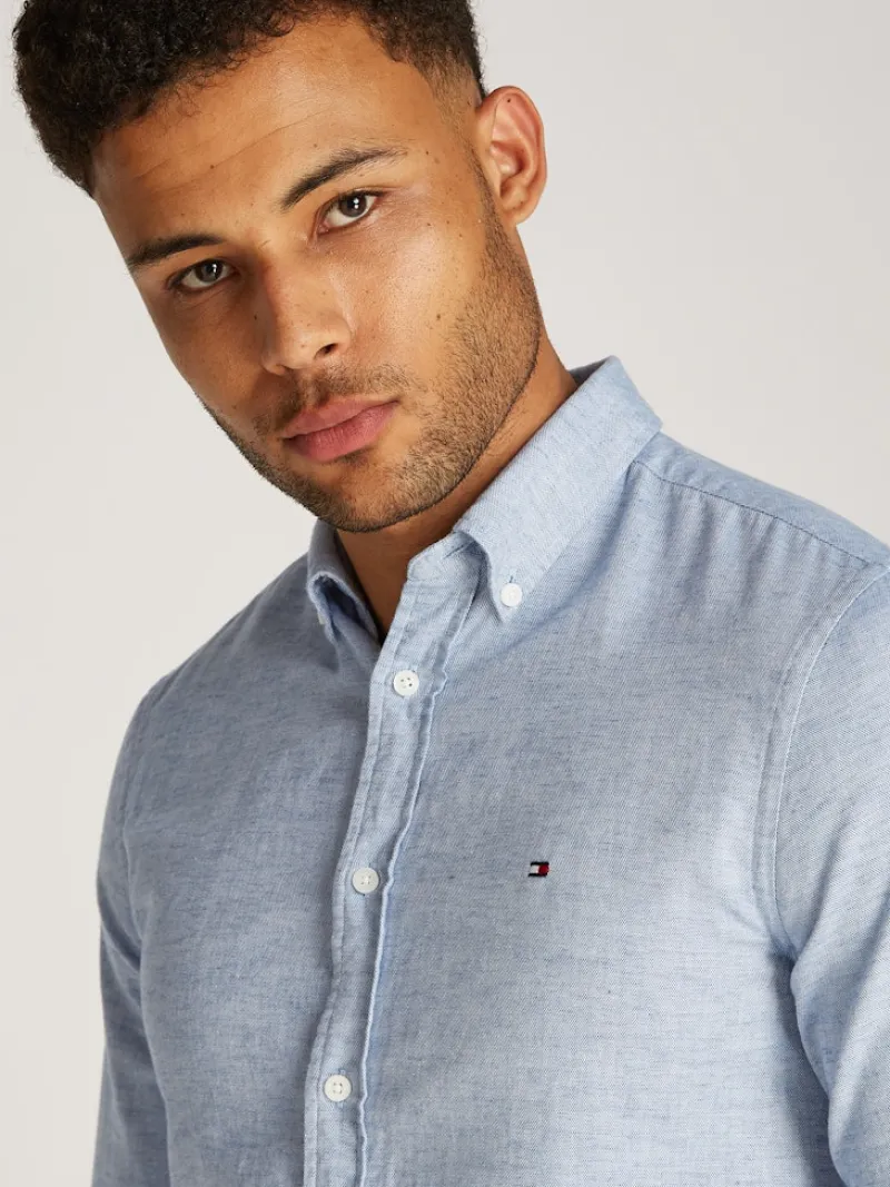 Tommy Hilfiger Hemden|Big Boys*BRUSHED LINEN SOLID SF SHIRT shirt blue