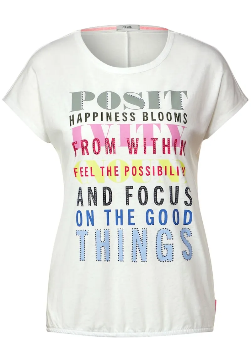 Cecil Shirts*Burn Out T-Shirt burn out vanilla white