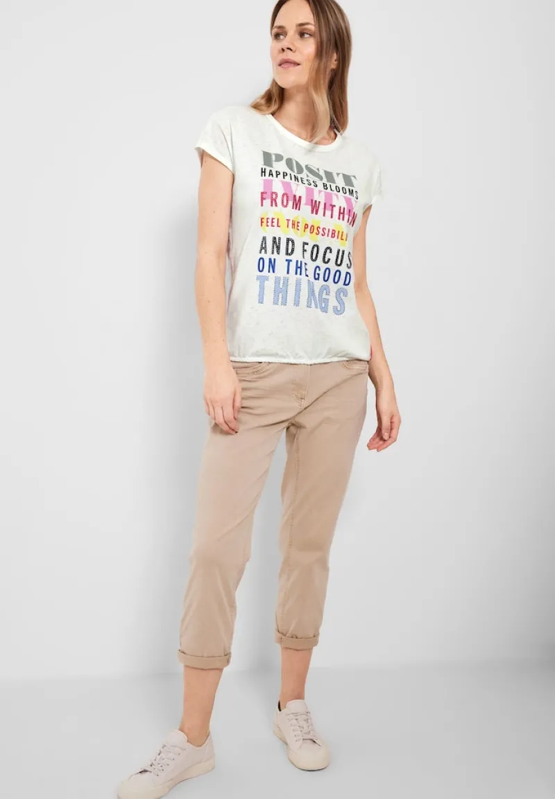 Cecil Shirts*Burn Out T-Shirt burn out vanilla white