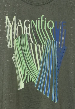 Cecil Shirts*Burn Out T-Shirt mit Print cool khaki