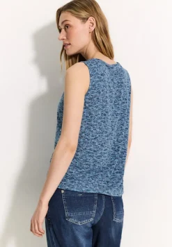 Cecil Shirts*Burn-Out Print Top easy blue