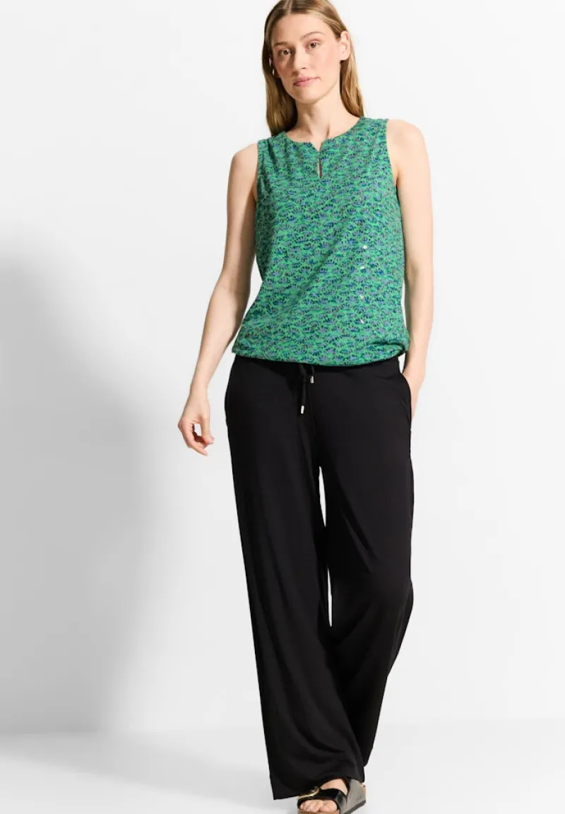 Cecil Shirts*Burn-Out Print Top fresh apple green