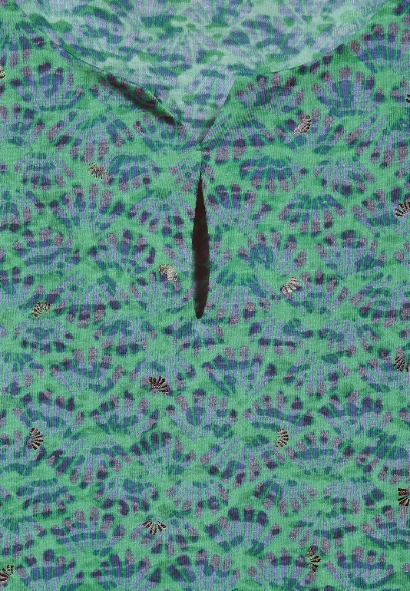 Cecil Shirts*Burn-Out Print Top fresh apple green