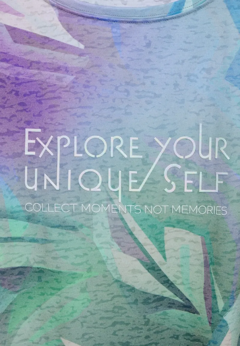 Cecil Shirts*Burn-Out T-Shirt mit Print fir green