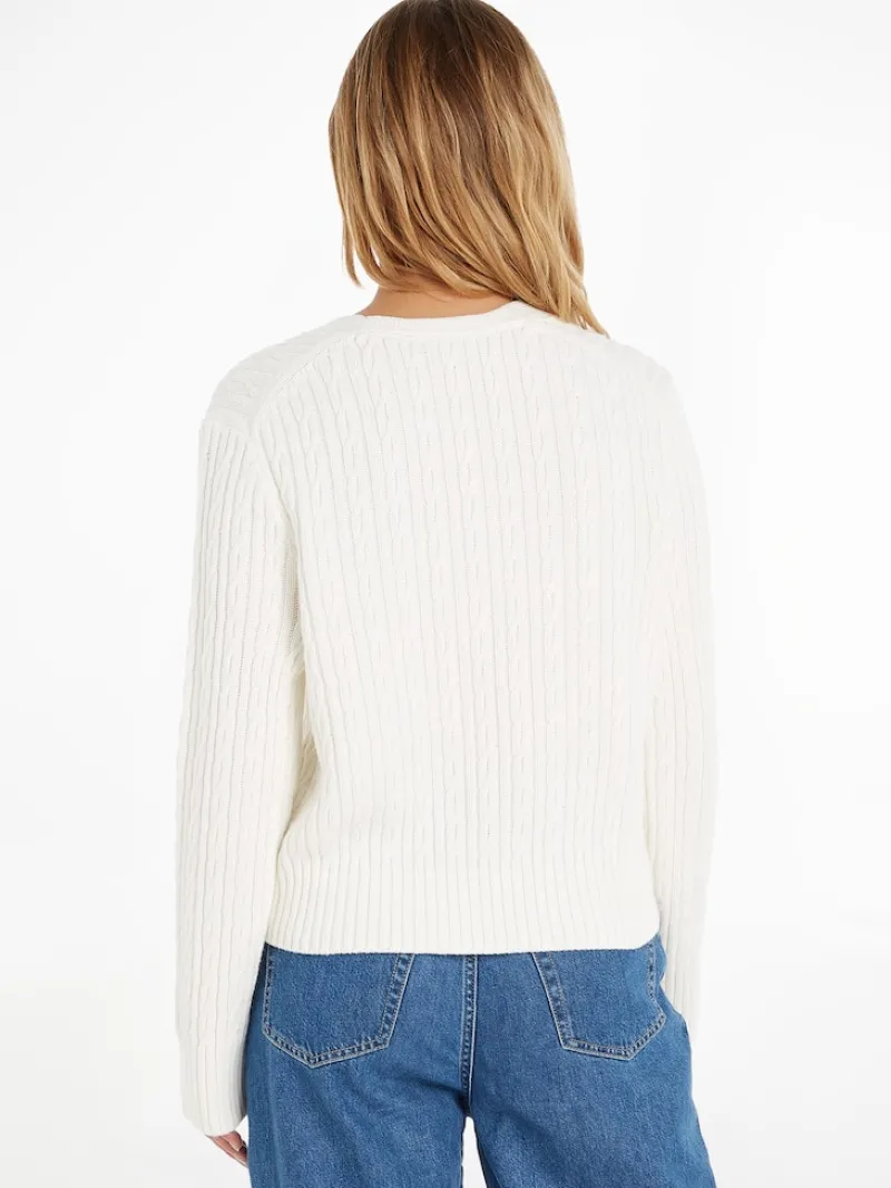 Tommy Hilfiger Pullover & Sweatshirts*CABLE ALL OVER V-NK SWEATER ecru