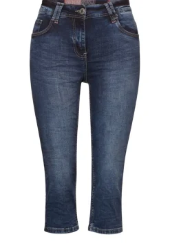 Cecil Shorts*Capri Jeans mid blue used wash