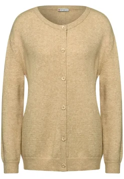 Street One Pullover & Sweatshirts*Cardigan mit Rippbündschen clear sand melange