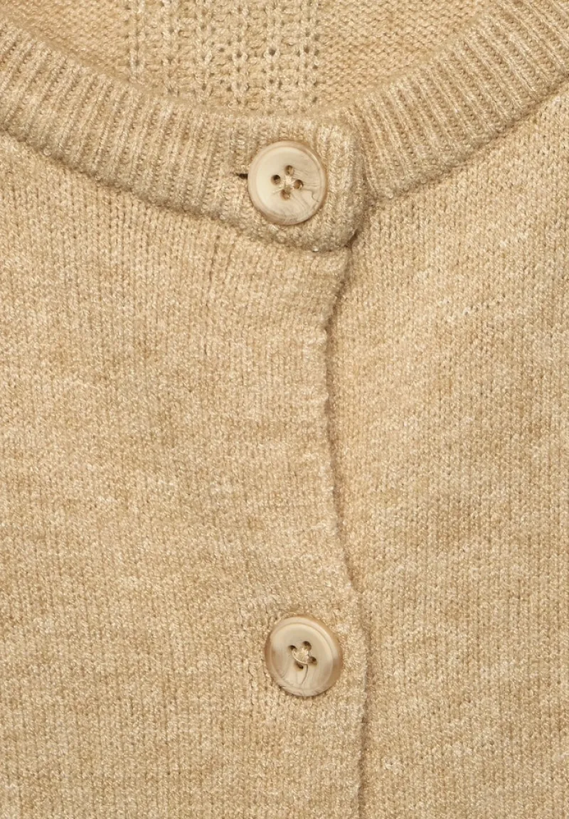 Street One Pullover & Sweatshirts*Cardigan mit Rippbündschen clear sand melange