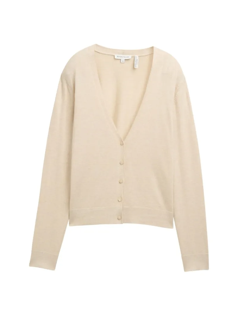 Tom Tailor Pullover & Sweatshirts*Cardigan mit V-Ausschnitt summer beige melange