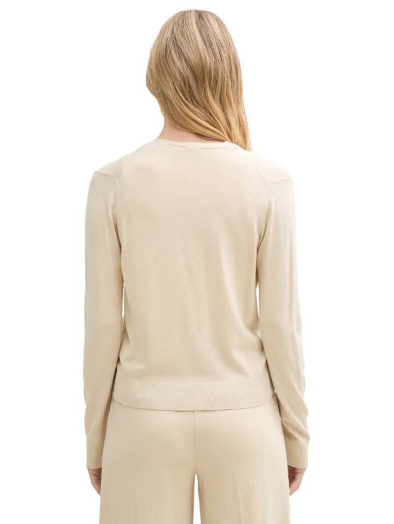 Tom Tailor Pullover & Sweatshirts*Cardigan mit V-Ausschnitt summer beige melange