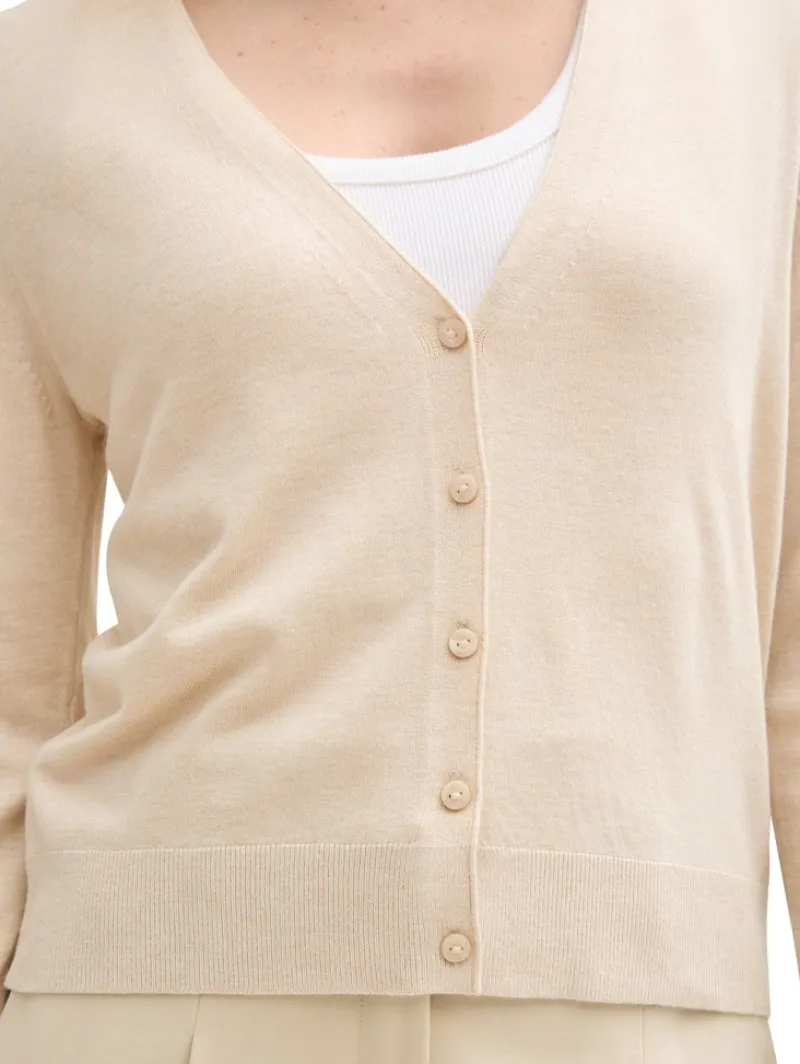 Tom Tailor Pullover & Sweatshirts*Cardigan mit V-Ausschnitt summer beige melange