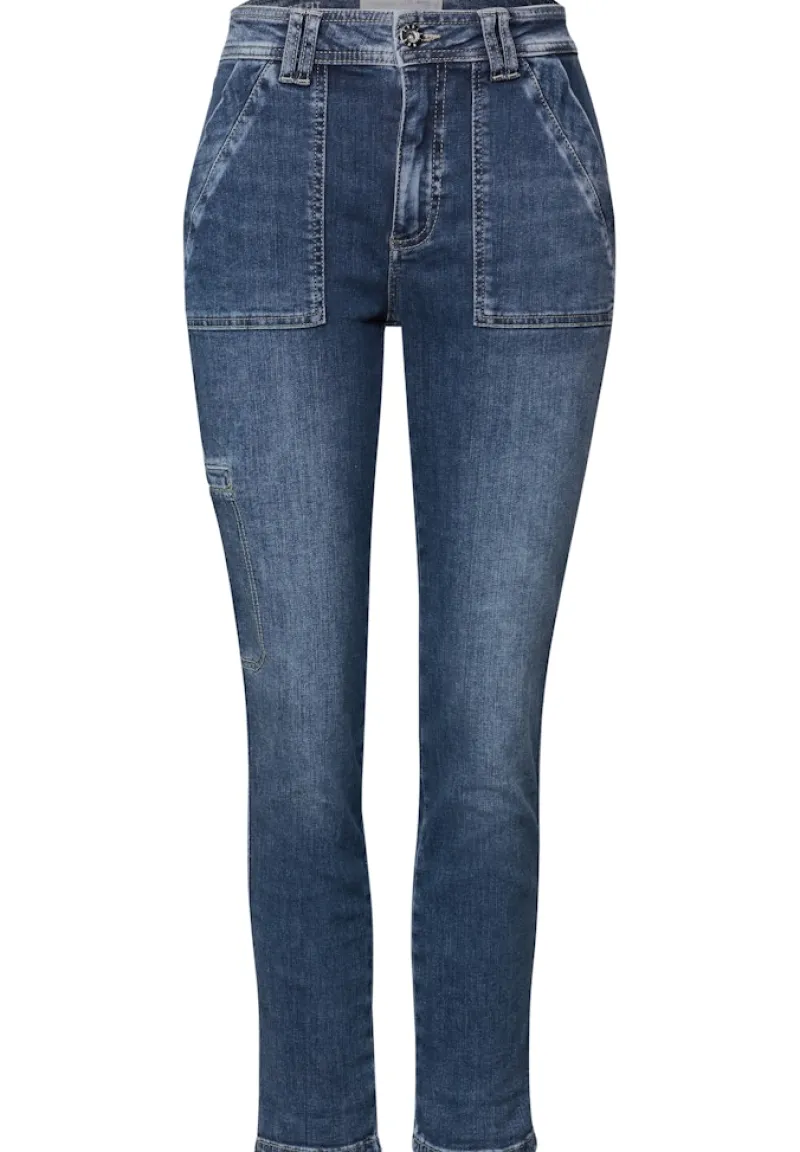Street One Jeans*Cargo Jeans im Loose Fit dark blue authentic washed