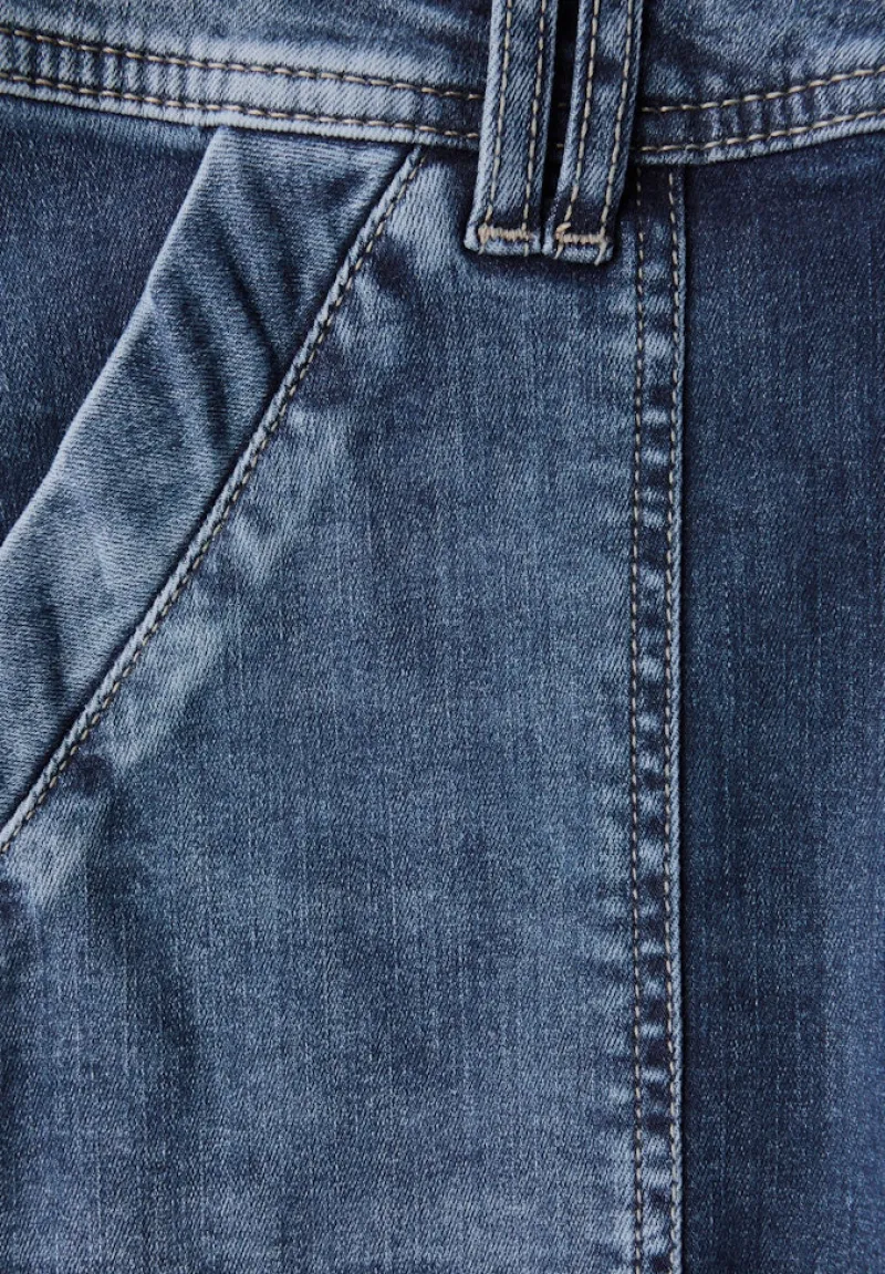 Street One Jeans*Cargo Jeans im Loose Fit dark blue authentic washed