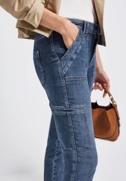 Street One Jeans*Cargo Jeans im Loose Fit dark blue authentic washed