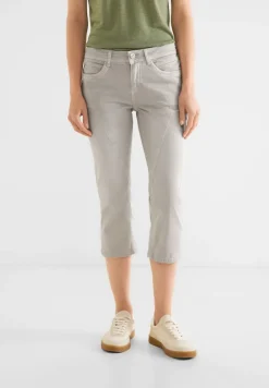 Street One Shorts*Casual Fit 3/4 Jeans light stone sand washed