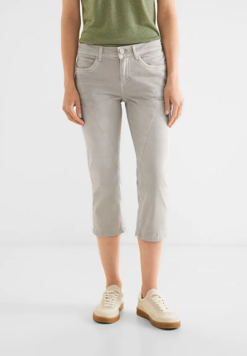 Street One Shorts*Casual Fit 3/4 Jeans light stone sand washed