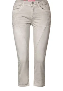 Street One Shorts*Casual Fit 3/4 Jeans light stone sand washed