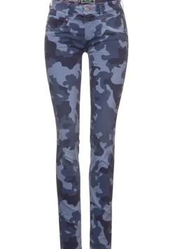 Street One Jeans*Casual Fit Camouflage Hose blue camouflage overdye