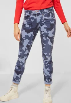 Street One Jeans*Casual Fit Camouflage Hose blue camouflage overdye