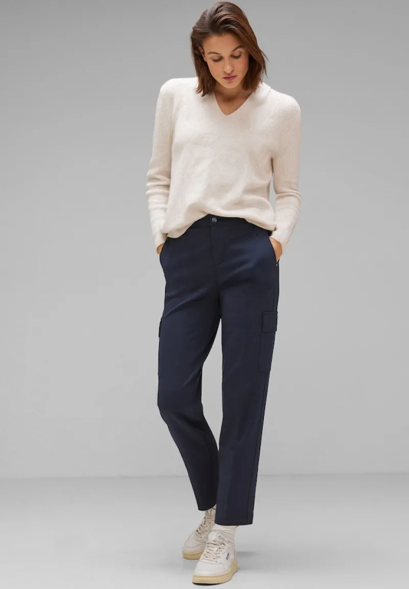 Street One Hosen*Casual Fit Chino Hose deep blue