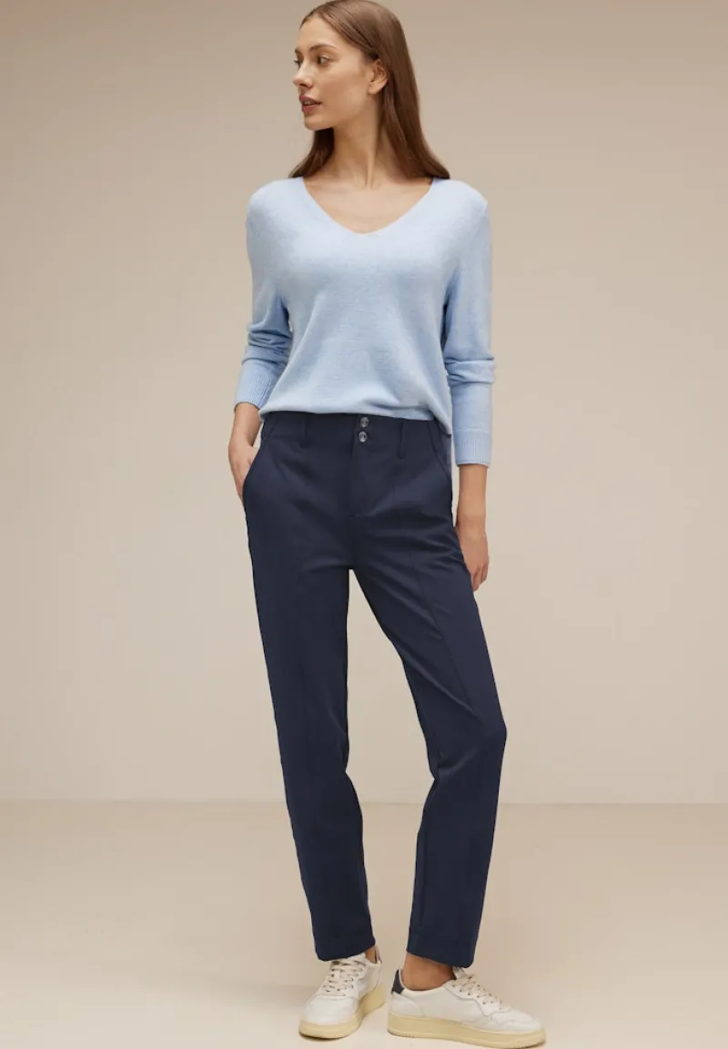 Street One Hosen*Casual Fit Chinohose deep blue