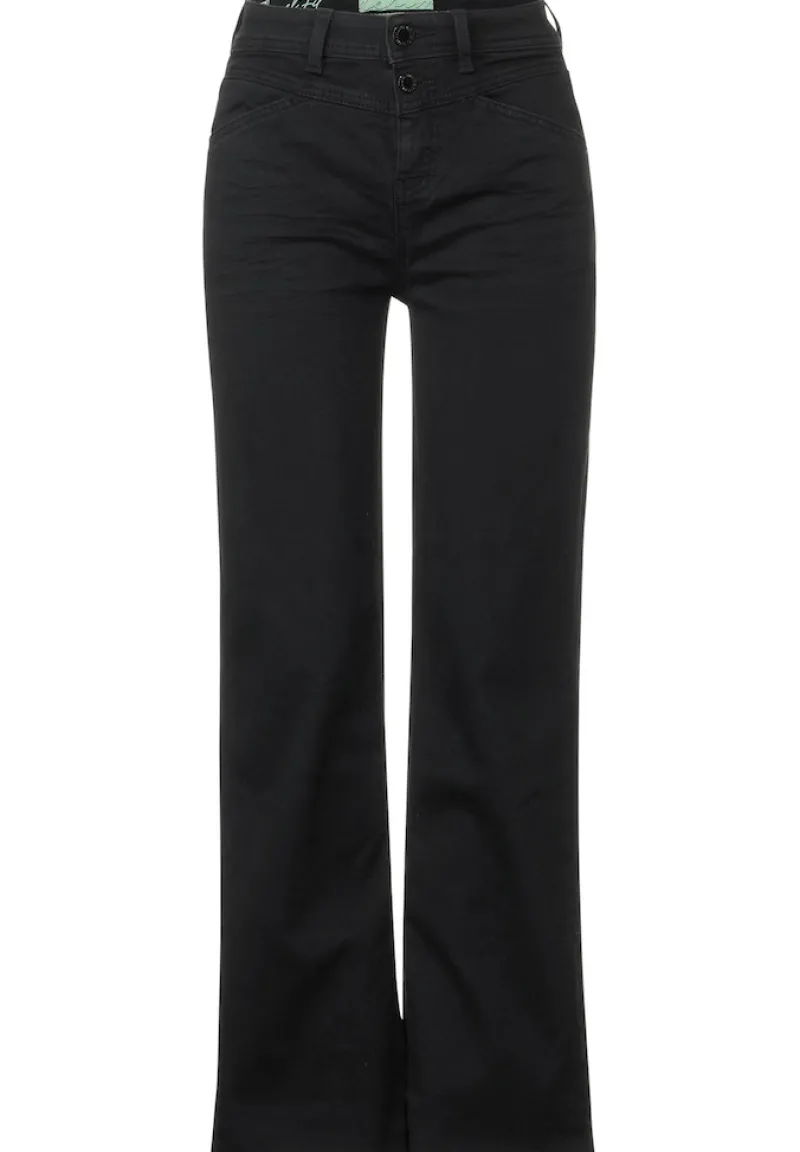 Street One Jeans*Casual Fit Culotte Jeans black soft washed