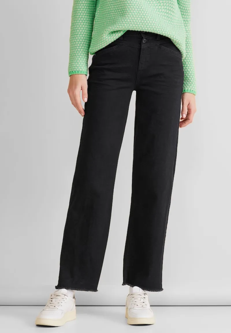 Street One Jeans*Casual Fit Culotte Jeans black soft washed