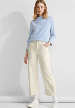 Street One Jeans*Casual Fit Culotte Jeans soft ecru washed