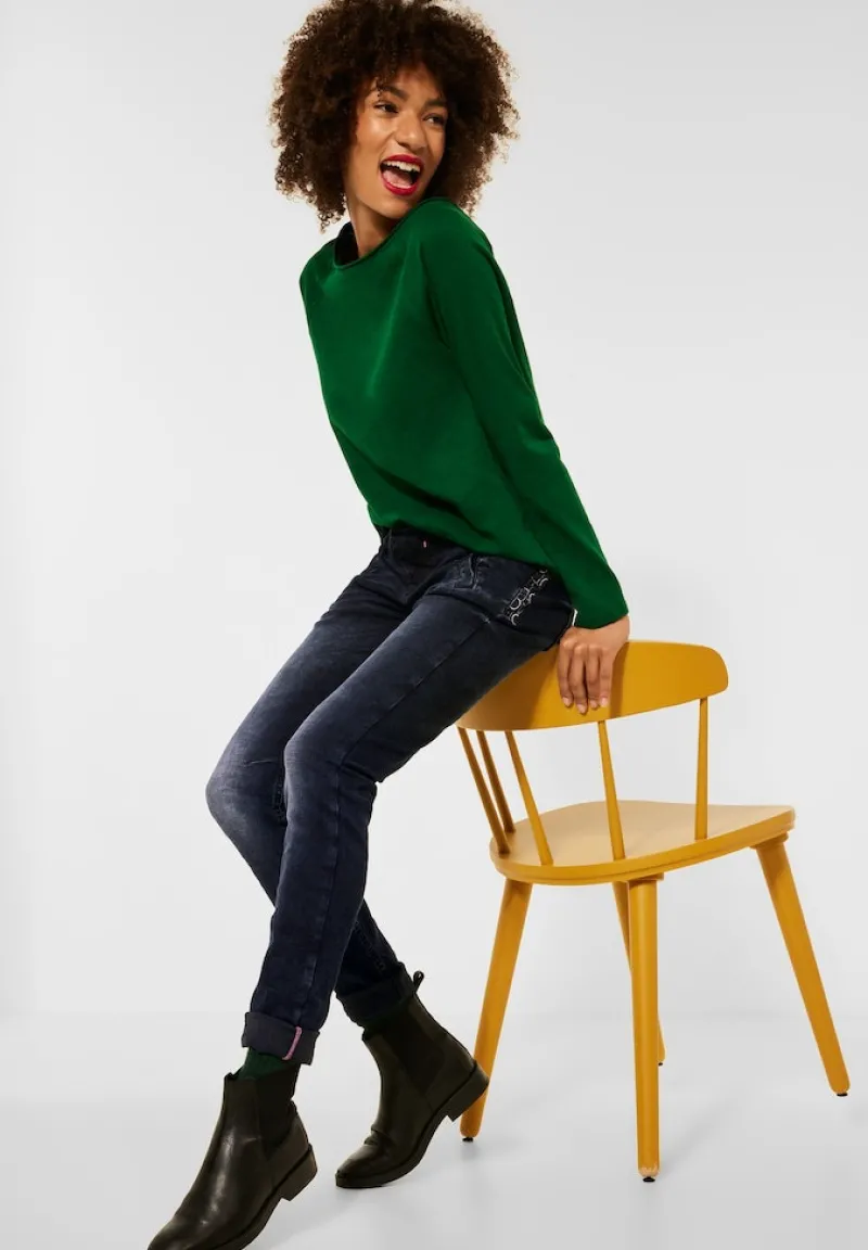 Street One Jeans*Casual Fit Denim blue black random wash