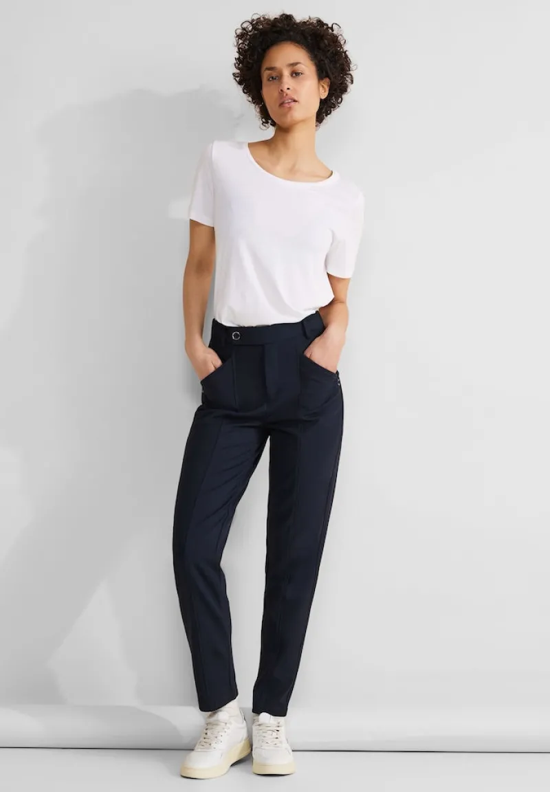 Street One Hosen*Casual Fit Hose deep blue