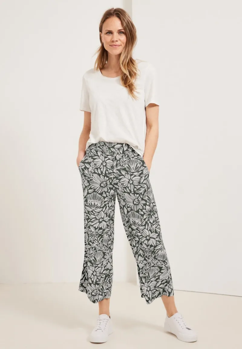 Cecil Shorts*Casual Fit Hose mit Print easy khaki