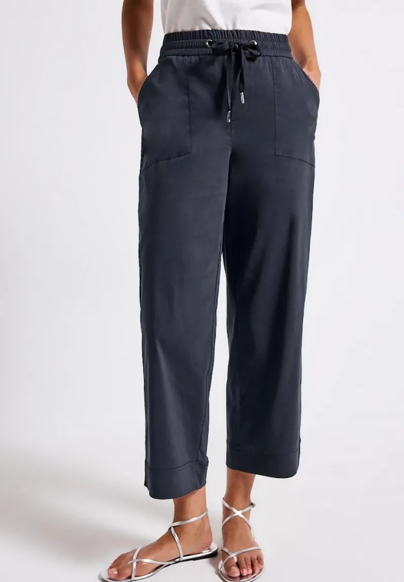 Street One Hosen*Casual Fit Hose mit Turn-Up deepwater blue