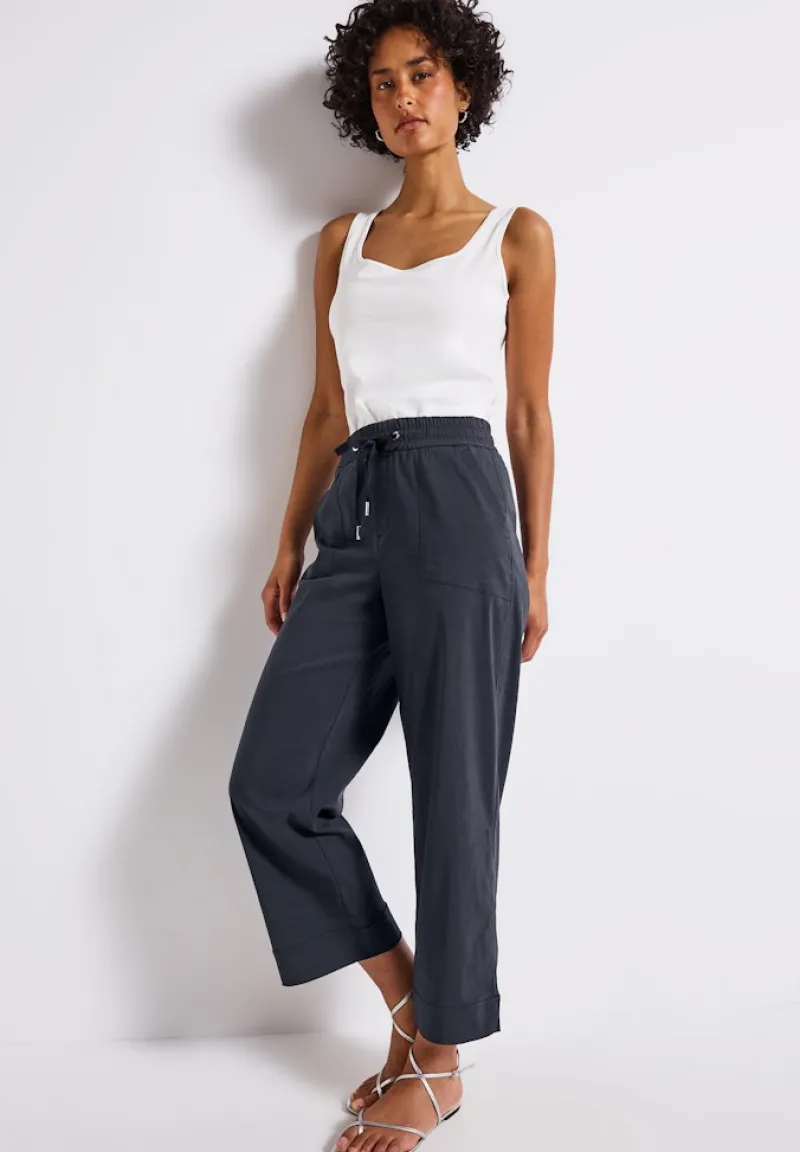 Street One Hosen*Casual Fit Hose mit Turn-Up deepwater blue